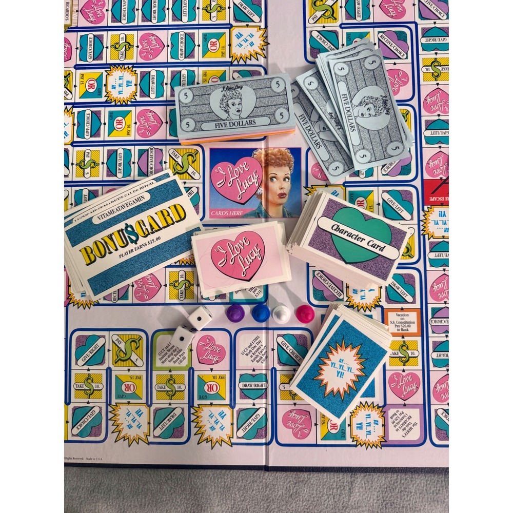 Vintage I Love Lucy Board Game Talicor 1986 Lucille Ball TV Show Trivia Game